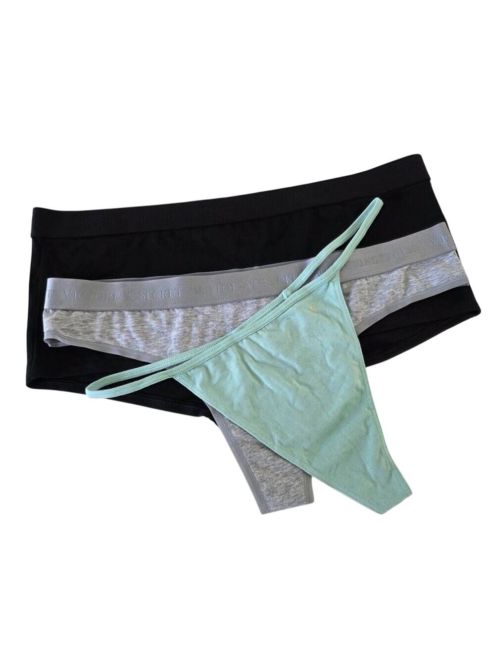 Victorias Secret Cotton Logo Waistband Panties Set of 3 Womens Size XL NEW